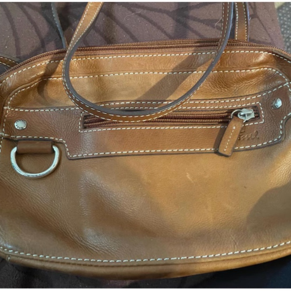 Fossil Tan Leather Shoulder Bag